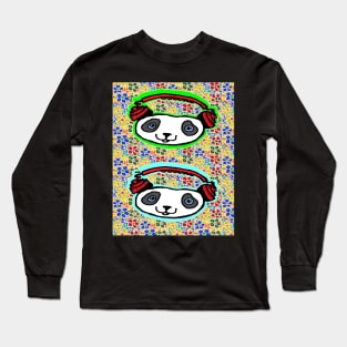 flowers,rocking,urban,panda by LowEndGraphics Long Sleeve T-Shirt